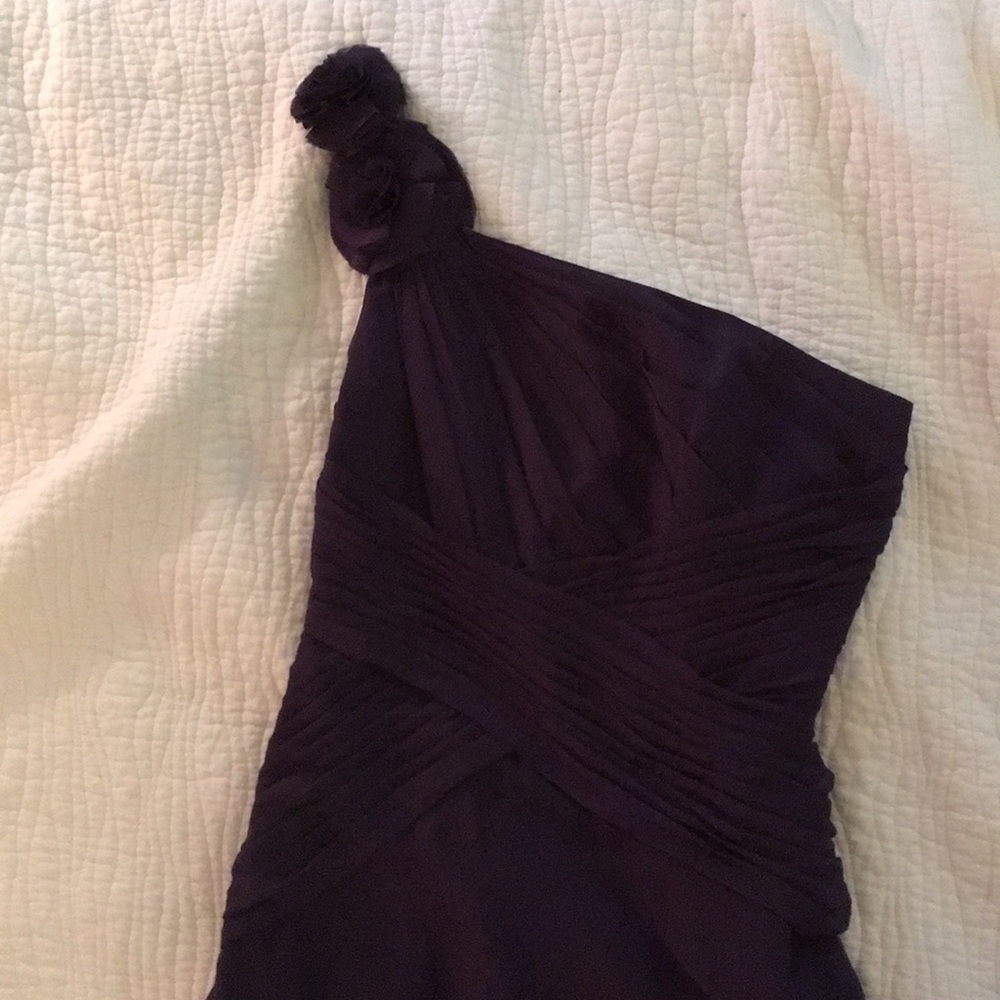 One shoulder gathered formal gala dress